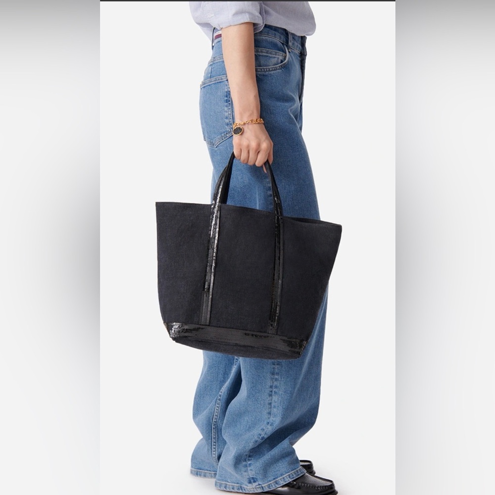 Vanessa Bruno linen sequin cabas tote